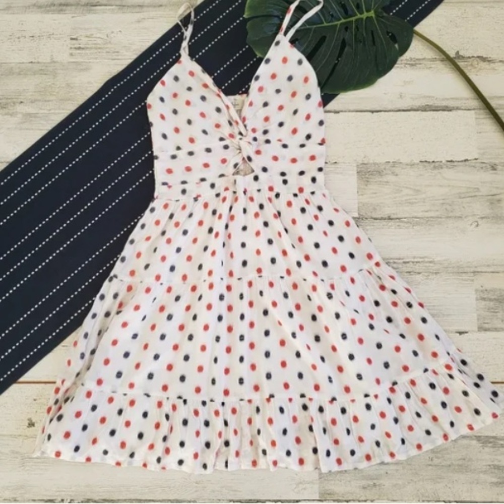 Jessica Simpson Tiered Red White Blue Mini Dress XS